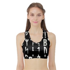 Medieval Runes Collected Inverted Complete Sports Bra With Border by WetdryvacsLair