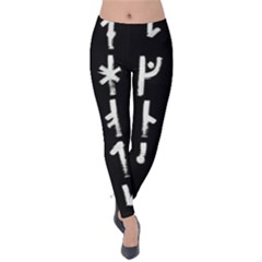 Medieval Runes Collected Inverted Complete Velvet Leggings by WetdryvacsLair