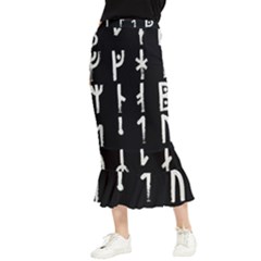 Medieval Runes Collected Inverted Complete Maxi Fishtail Chiffon Skirt by WetdryvacsLair