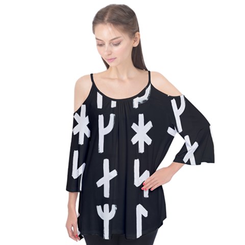 Younger Futhark Rune Set Collected Inverted Flutter Tees by WetdryvacsLair