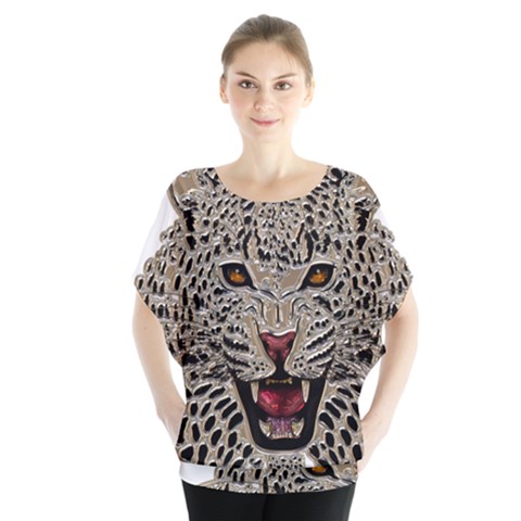 Cat Batwing Chiffon Blouse by HermanTelo
