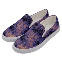 Purple And Yellow Abstract Men s Canvas Slip Ons by Dazzleway