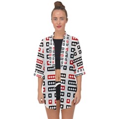 Geometric Sequence Print Pattern Design Open Front Chiffon Kimono by dflcprintsclothing