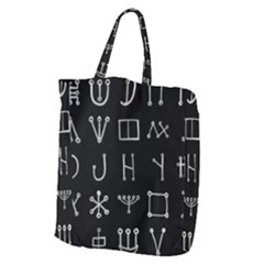 Heinrich Cornelius Agrippa Of Occult Philosophy 1651 Malachim Alphabet Collected Inverted Square Giant Grocery Tote by WetdryvacsLair