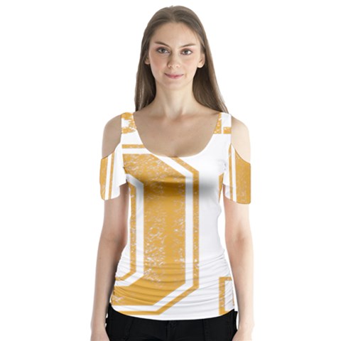 1 Best Dad Butterfly Sleeve Cutout Tee  by blackacturus