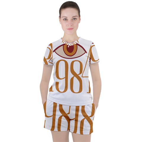Orwell Women s Tee And Shorts Set by Valentinaart