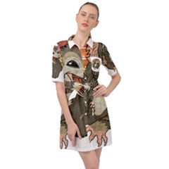 Possum  Belted Shirt Dress by Valentinaart