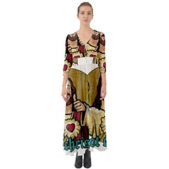 Buddy Christ Button Up Boho Maxi Dress by Valentinaart