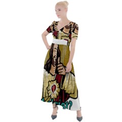 Buddy Christ Button Up Short Sleeve Maxi Dress by Valentinaart