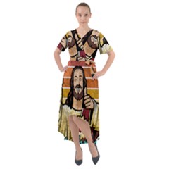 Got Christ? Front Wrap High Low Dress by Valentinaart