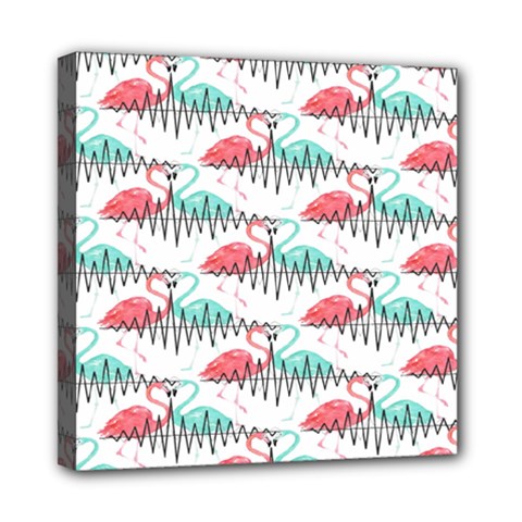 Music Flamingo Mini Canvas 8  X 8  (stretched) by Sparkle