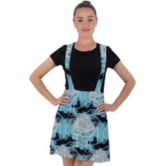 Digital Waves Velvet Suspender Skater Skirt by Sparkle