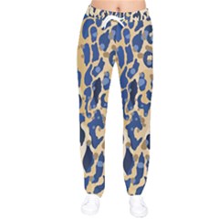 Leopard Skin  Women Velvet Drawstring Pants by Sobalvarro