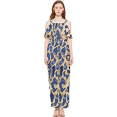 Leopard Skin  Draped Sleeveless Chiffon Jumpsuit by Sobalvarro