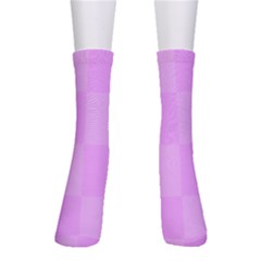 Pink Gingham Check Squares Men s Crew Socks by yoursparklingshop
