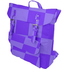 Purple Gingham Check Squares Pattern Buckle Up Backpack by yoursparklingshop