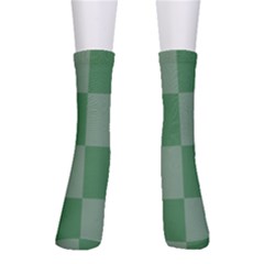 Green Gingham Check Squares Pattern Men s Crew Socks by yoursparklingshop