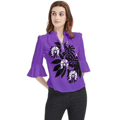 Ljp Loose Horn Sleeve Chiffon Blouse by Ladyjpstyles07