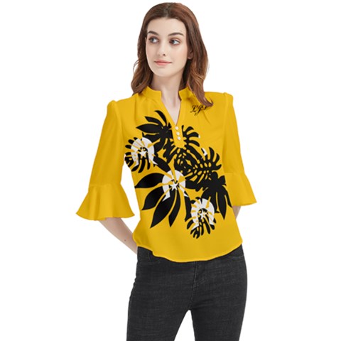 Ljp Loose Horn Sleeve Chiffon Blouse by Ladyjpstyles07