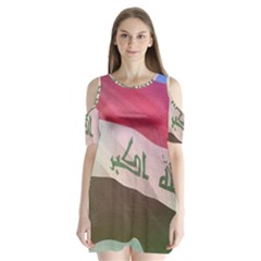 Iraq Shoulder Cutout Velvet One Piece by AwesomeFlags