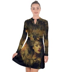 Surreal Steampunk Queen From Fonebook Long Sleeve Panel Dress by 2853937