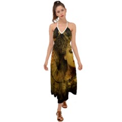 Surreal Steampunk Queen From Fonebook Halter Tie Back Dress  by 2853937