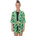Tropical Leaf Pattern Open Front Chiffon Kimono View1