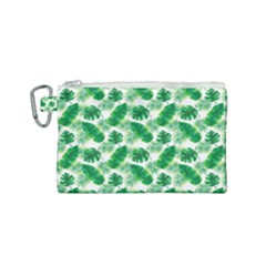 Tropical Leaf Pattern Canvas Cosmetic Bag (small) by Dutashop