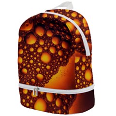 Bubbles Abstract Art Gold Golden Zip Bottom Backpack by Dutashop