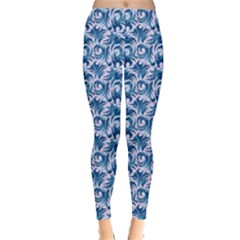 Blue Pattern Scrapbook Leggings  by Dutashop