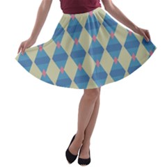 Pattern Texture Chevron A-line Skater Skirt by Dutashop