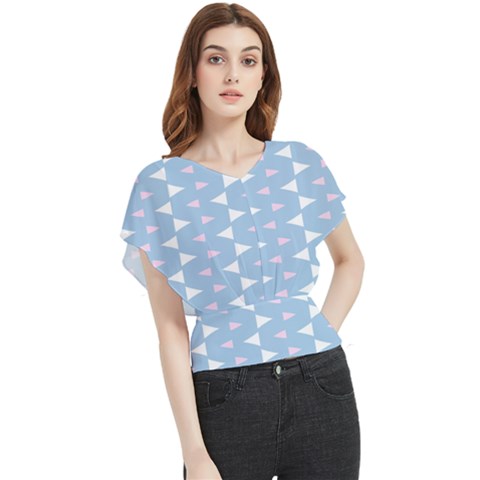 Pattern 3d Butterfly Chiffon Blouse by Dutashop