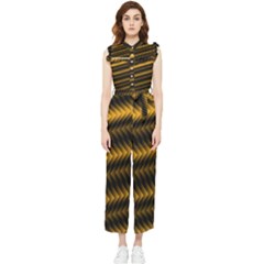 Ornament Stucco Women s Frill Top Jumpsuit by Dutashop