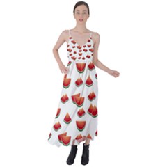 Summer Watermelon Pattern Tie Back Maxi Dress by Dutashop