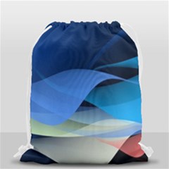 Flower Background Blue Design Drawstring Bag (small) by Dutashop