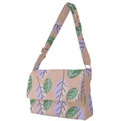 Leaf Pink Full Print Messenger Bag (l) by Dutashop