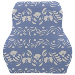 Blue White Ornament Car Seat Velour Cushion  by Eskimos