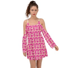 Heart Pink Kimono Sleeves Boho Dress by Dutashop