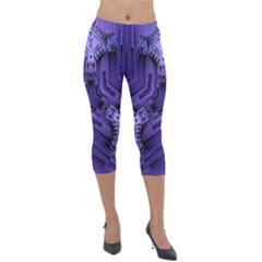 Mandala Neon Lightweight Velour Capri Leggings  by Dutashop