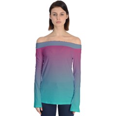 Teal Sangria Off Shoulder Long Sleeve Top by SpangleCustomWear