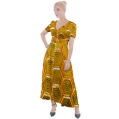 Hexagonal Windows Button Up Short Sleeve Maxi Dress by essentialimage365
