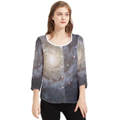 Spiral Galaxy Chiffon Quarter Sleeve Blouse by ExtraAwesomeSauce