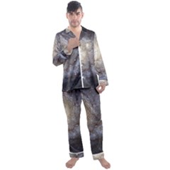 Spiral Galaxy Men s Long Sleeve Satin Pajamas Set by ExtraAwesomeSauce