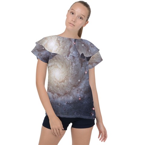 Spiral Galaxy Ruffle Collar Chiffon Blouse by ExtraAwesomeSauce