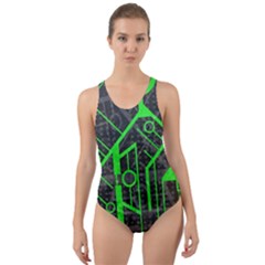 Tech Cut-out Back One Piece Swimsuit by ExtraAwesomeSauce