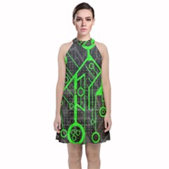 Tech Velvet Halter Neckline Dress  by ExtraAwesomeSauce
