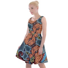 Chinese Phoenix Knee Length Skater Dress by ExtraAwesomeSauce