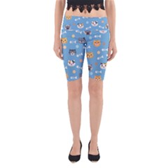 Cute Cat Pattern Yoga Cropped Leggings by ExtraAwesomeSauce