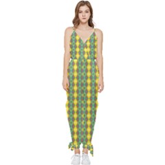 Native American Pattern Sleeveless Tie Ankle Jumpsuit by ExtraAwesomeSauce