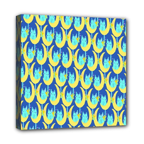 Catmoon Mini Canvas 8  X 8  (stretched) by Sparkle